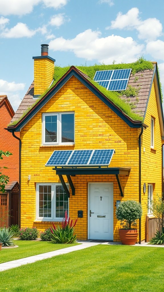 Contemporary yellow brick house