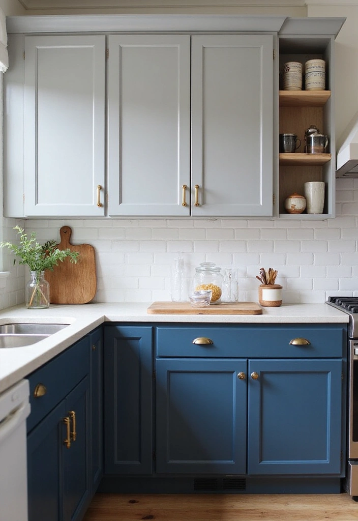 Navy Blue and Soft Gray