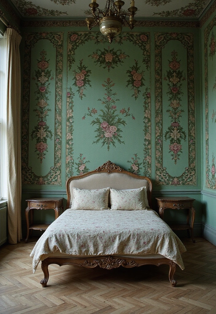 Showcase Green Vintage Wallpaper Patterns