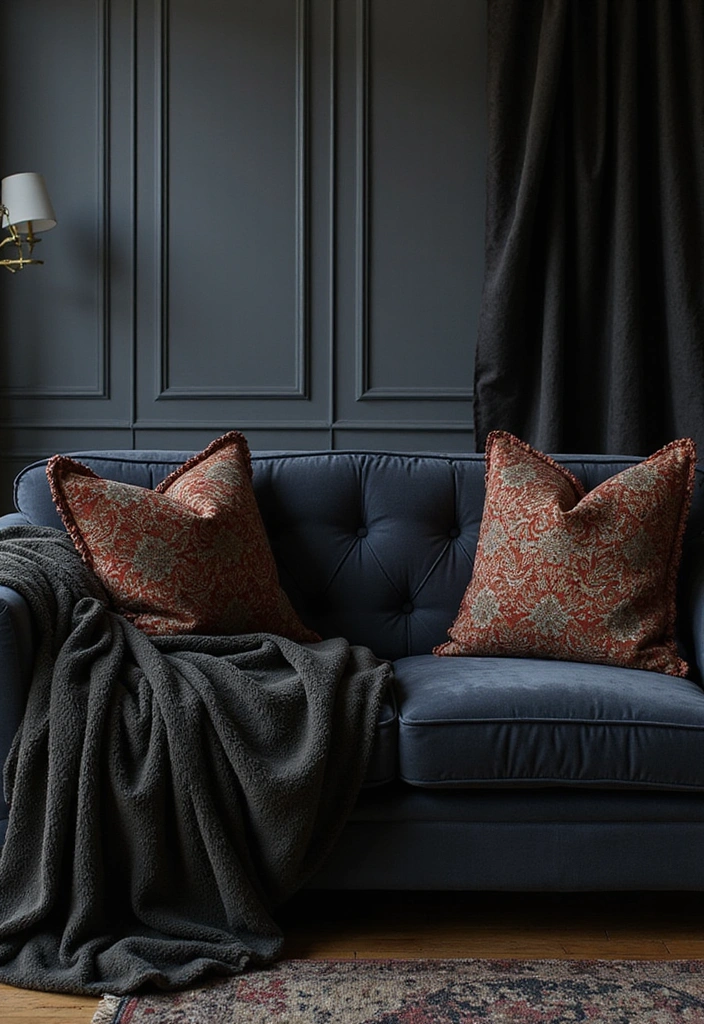 Dark Velvet Sofa