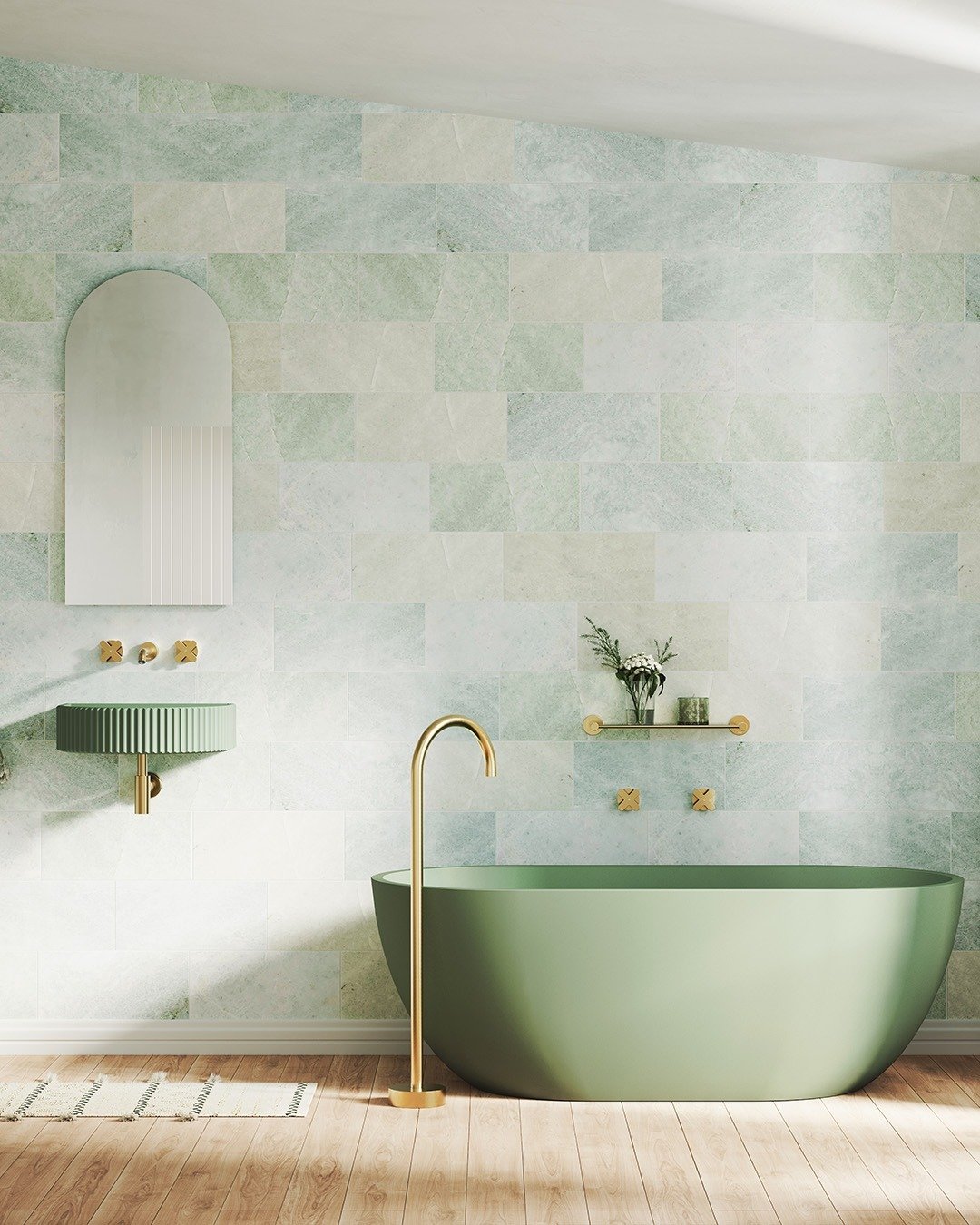 greenary scandinavian bathroom decor