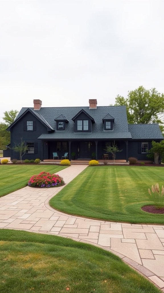 Front Yard Black Modern Farmhouse