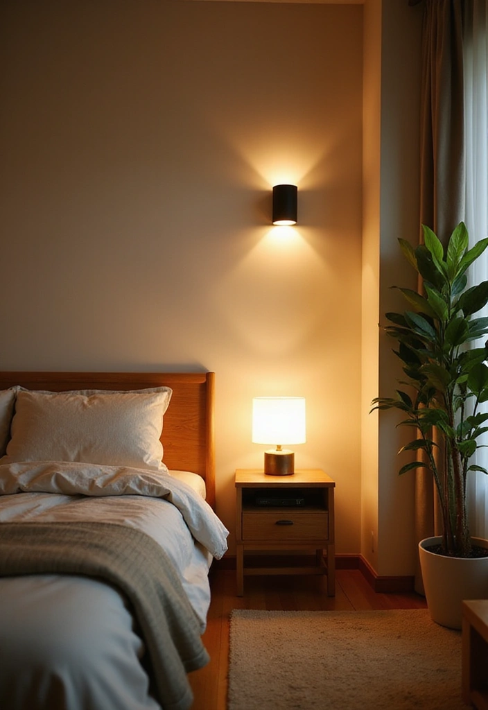 Minimalist Lighting in Tranquil Japandi Bedroom Interior Design