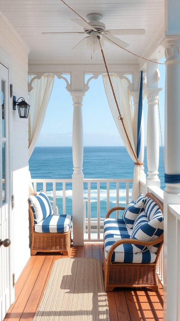 Nautical Stripes in Coastal balcony