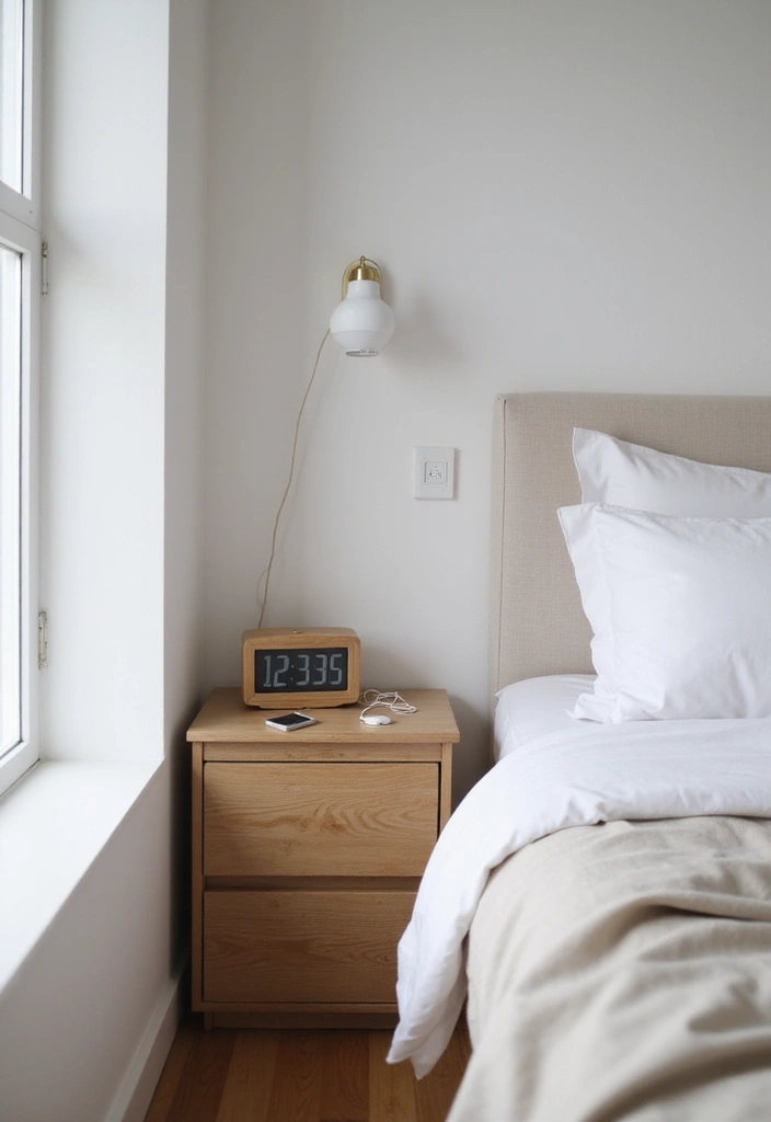 Minimal use of Technology Japandi Bedroom Interior Design