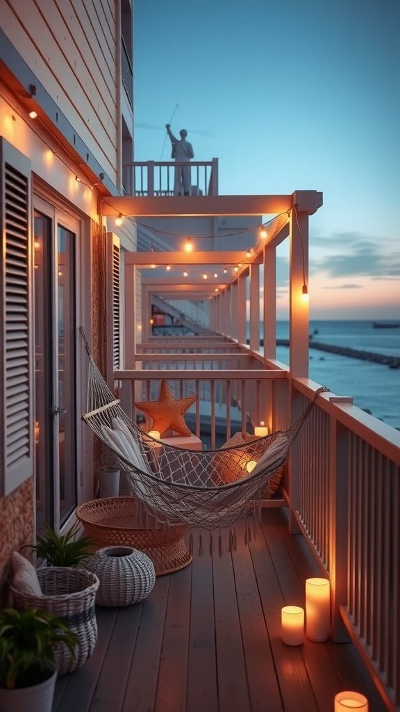 cozy hammock in Coastal Balcony Decor
