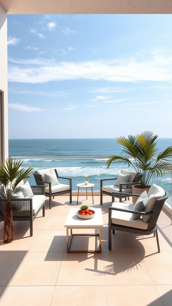 balcony overlooking the ocean