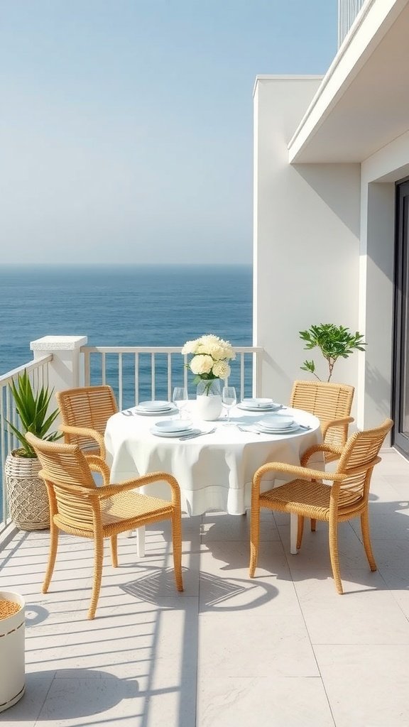 Dining Set for Gatherings for coastal balcony decor