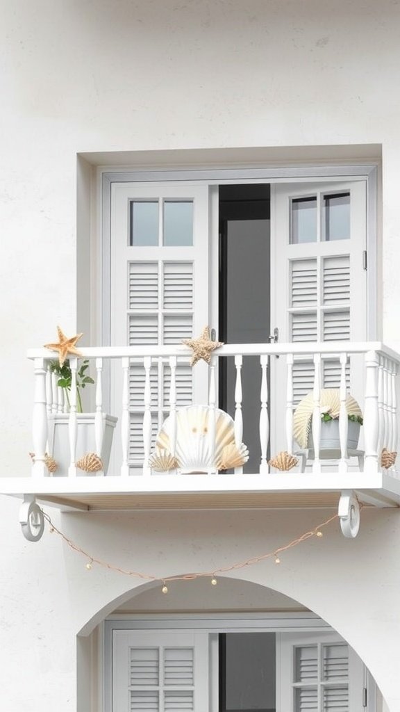 Seashell Accents for coastal balcony decor