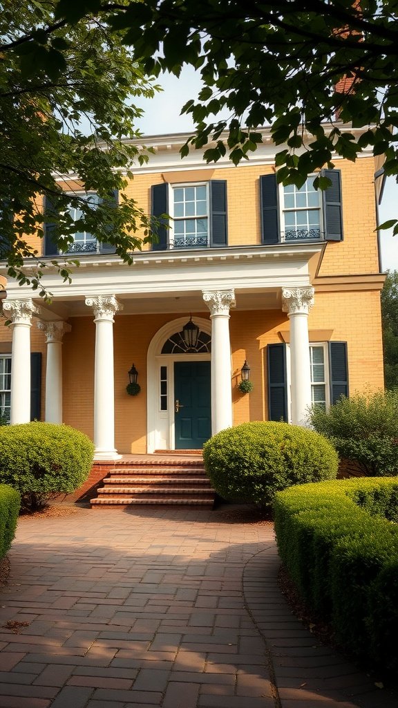 A sophisticated yellow brick Georgian home