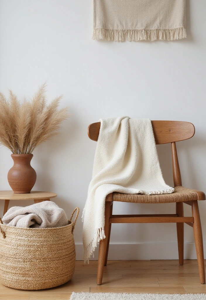 Natural Materials in Japandi Bedroom Interior