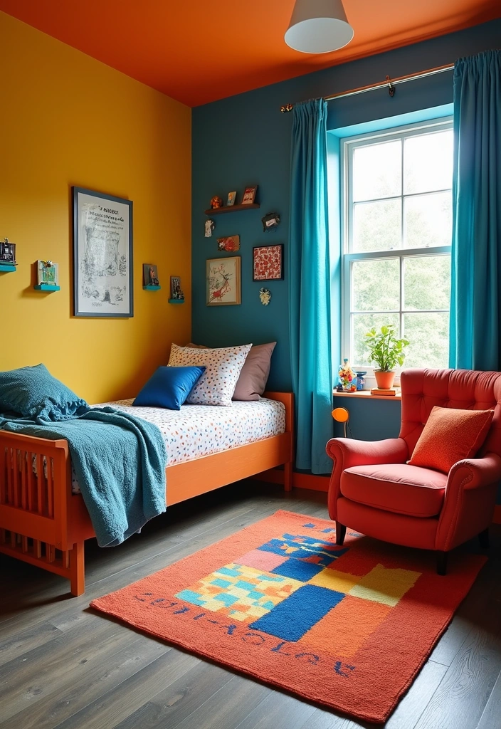 19 Cozy Boys Loft Bedroom Ideas That Will Make Them Never Want to Leave! - 4. Vibrant Color Schemes