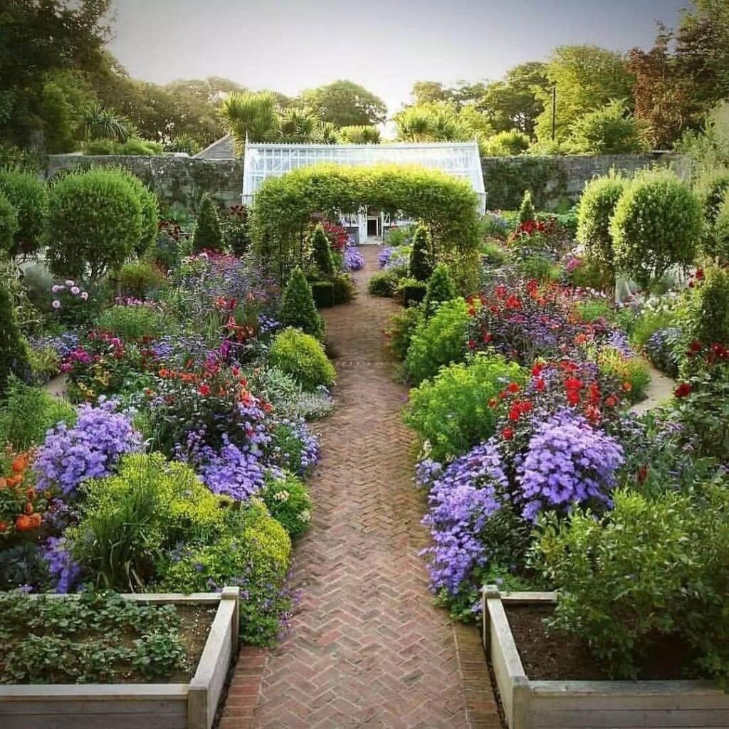 09. Lush Floral Brick Path in a Romantic Garden Setting