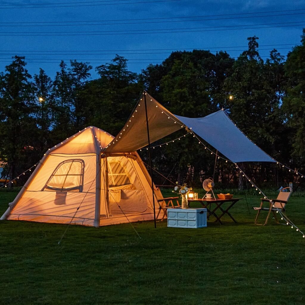 1. Create a Glowing Tent Retreat with String Lights