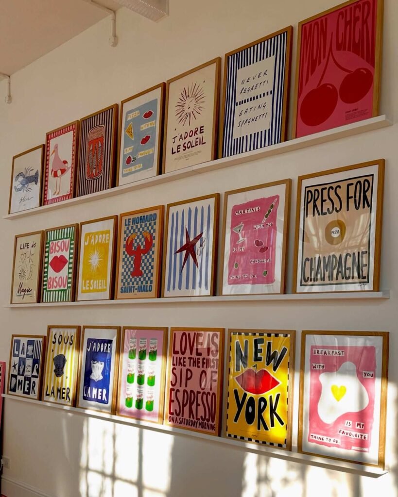 Tiered Ledge Shelves Gallery Wall Ideas with Shelves
