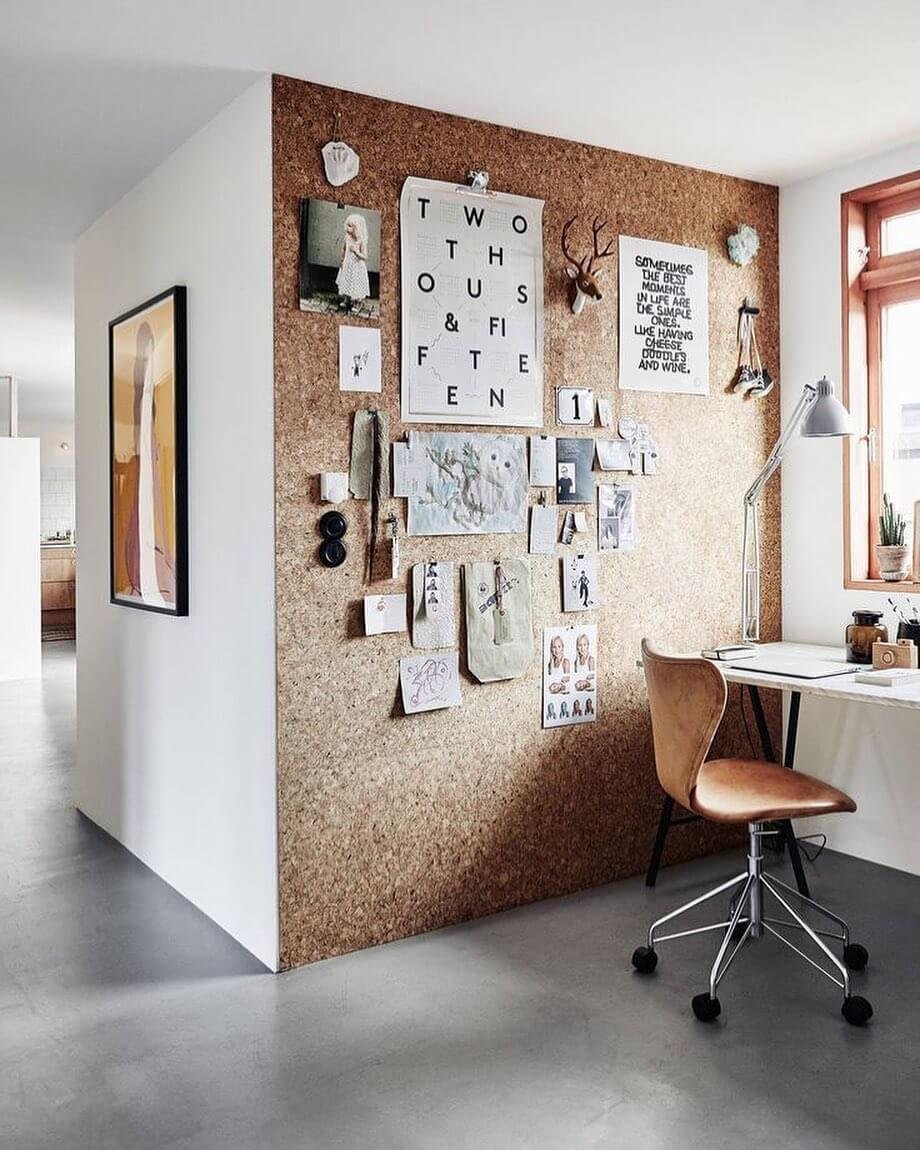 Black Frames for a Clean Office Gallery Wall