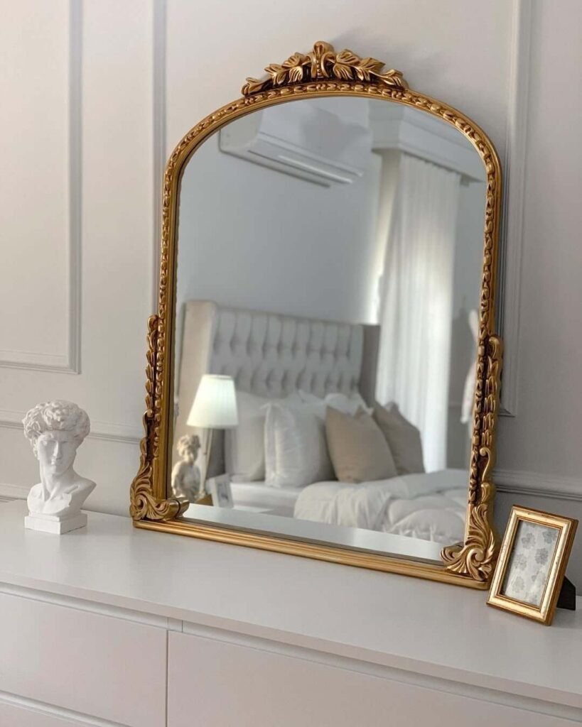 1. Ornate Gold Framed Mirror for a Regal Touch