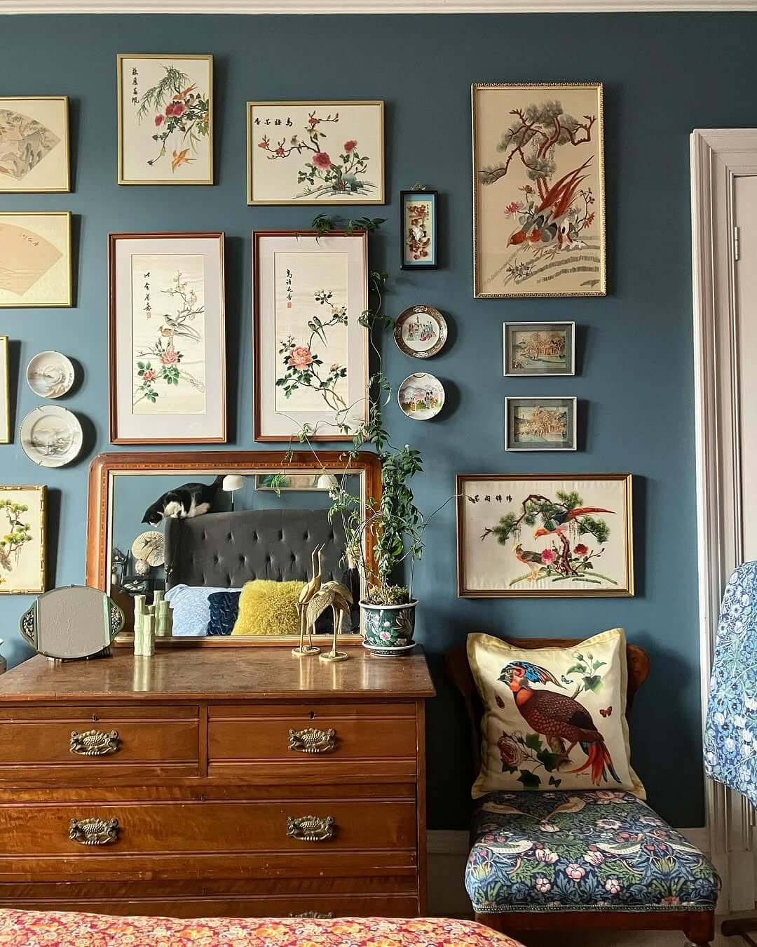 Classic Oriental Elegance on Bedroom Gallery Wall