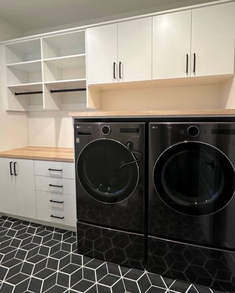 Floating Open Shelving Laundry Room Ideas