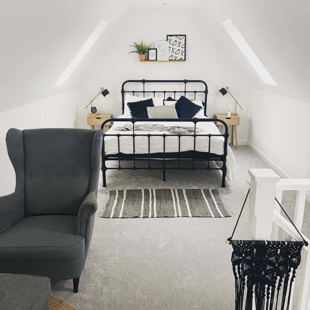 11. Loft Living with Minimalist Monochrome Style