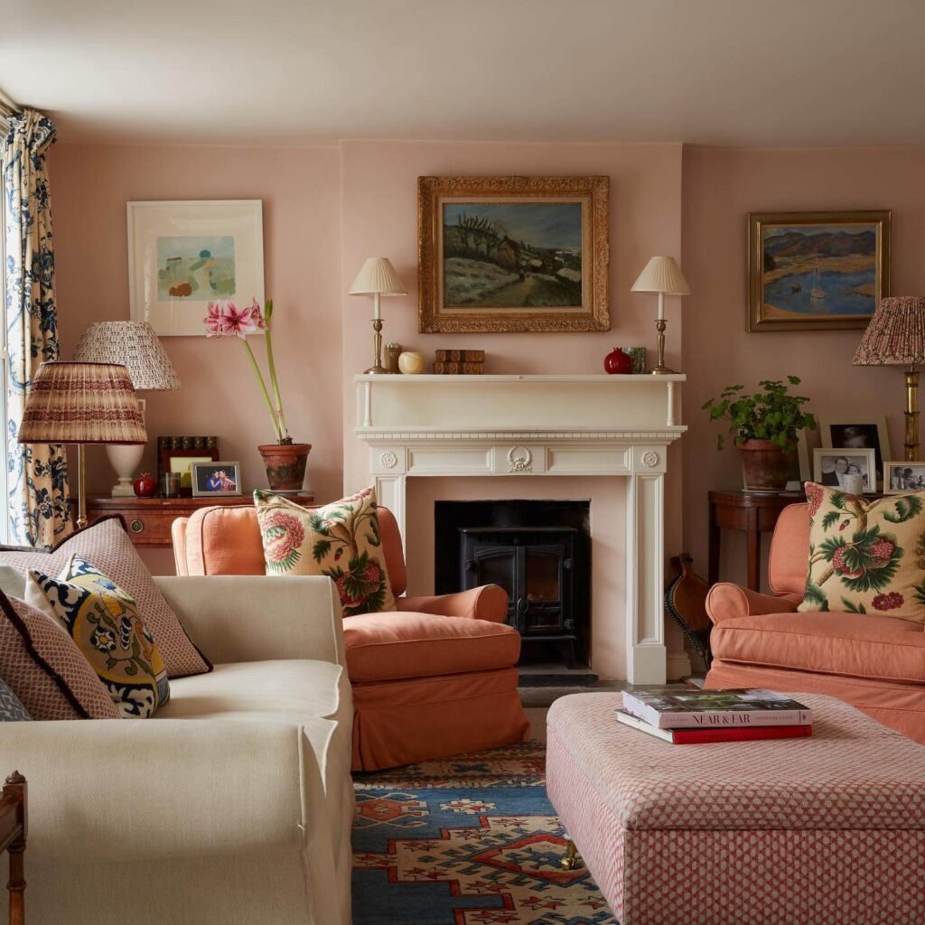 12. Romantic Warmth with Soft Blush and Peachy Tones