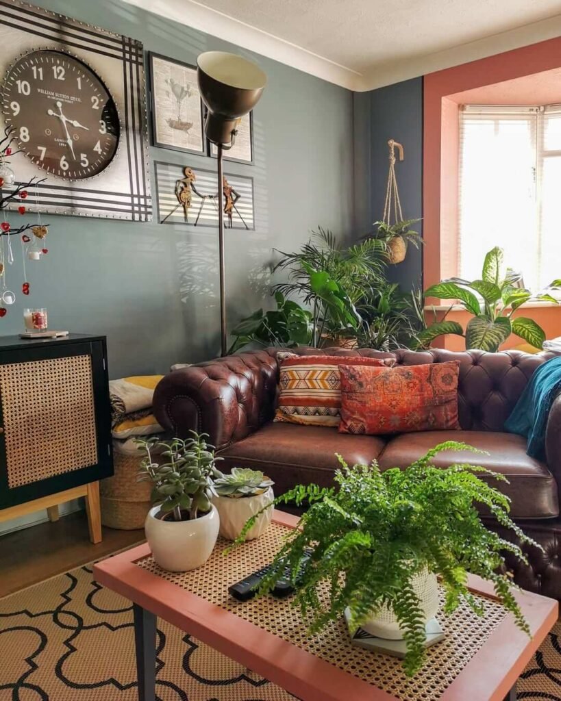12. Gallery Wall Over a Console Table for Added Dimension