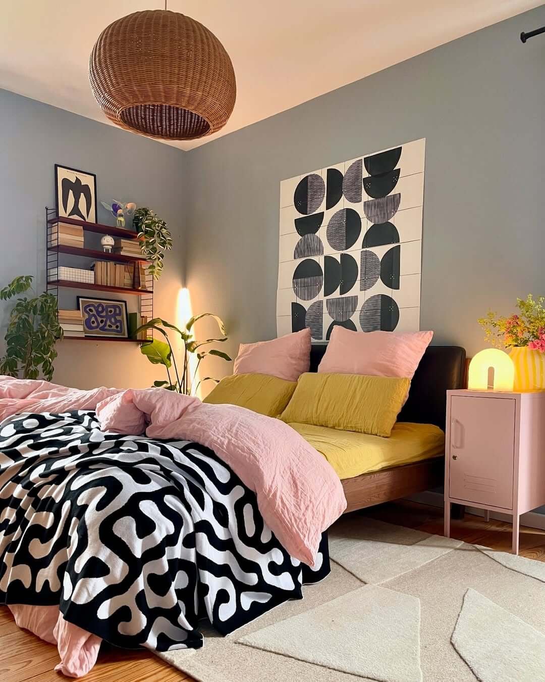 Graphic Geometry Bedroom Gallery Wall