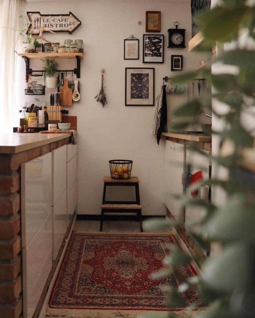 12. Minimalist Rustic Kitchen Art Display