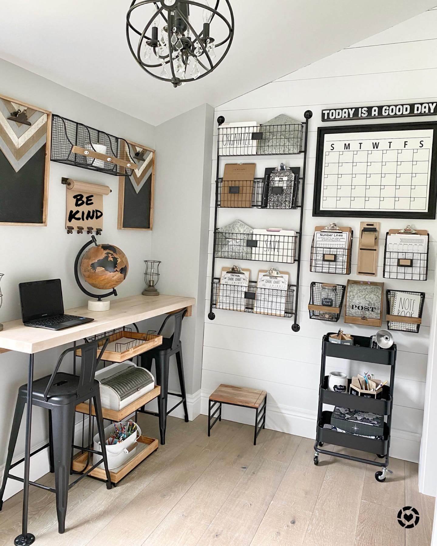 Nature-Inspired Wall with Office Gallery Wall