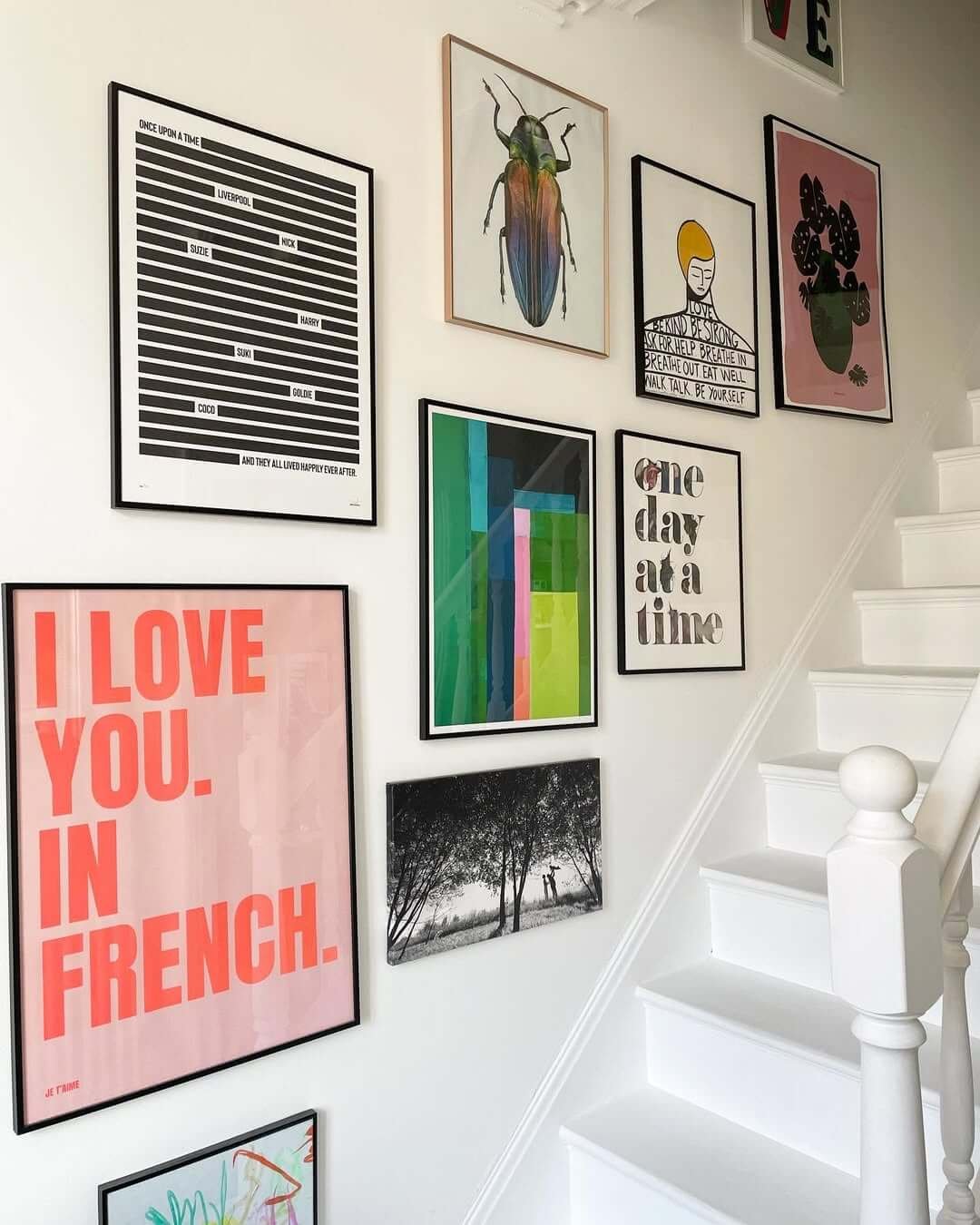 Eclectic Colorful Artwork for Hallway Gallery Wall