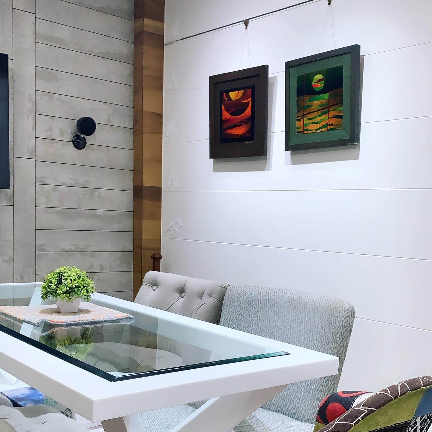 Playful Arrangement with Office Gallery Wall
