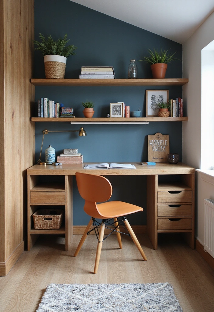 Cozy Boys Loft Bedroom with Stylish Desk Space