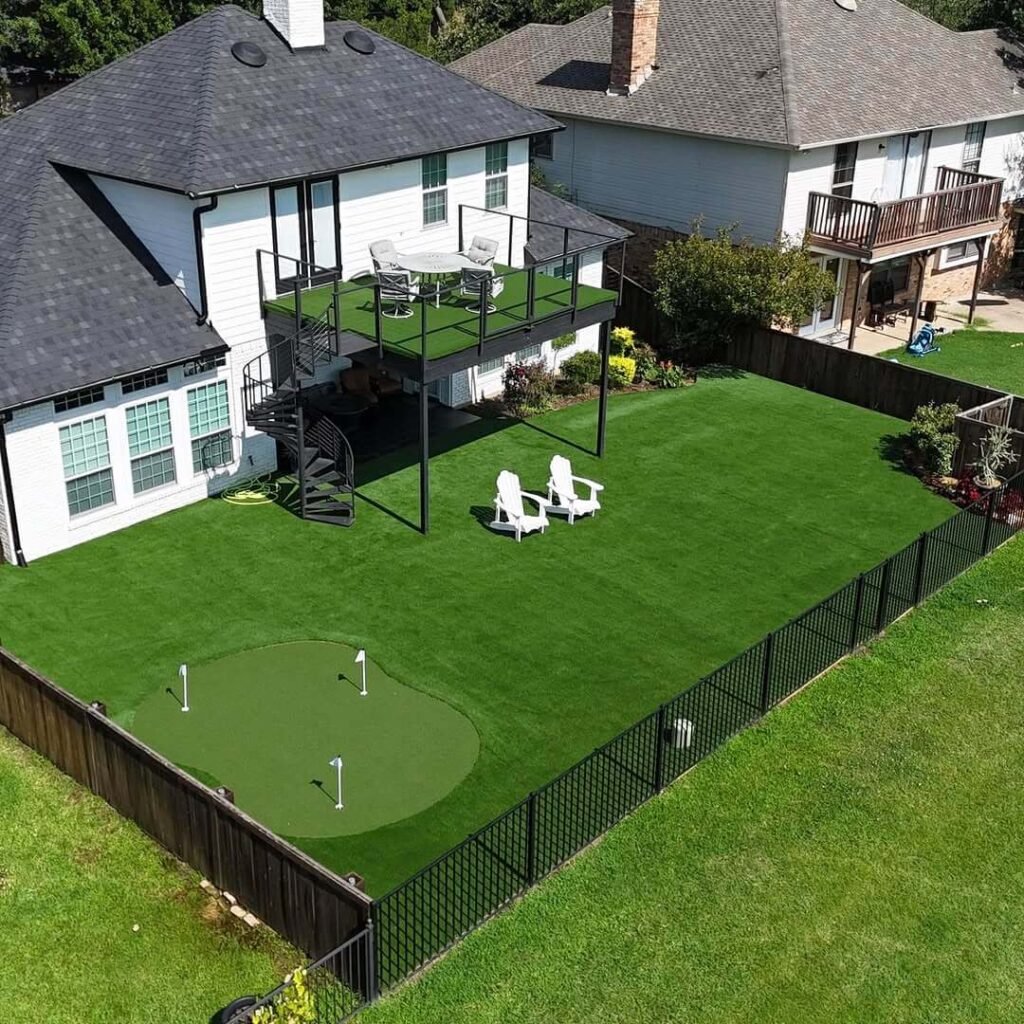 15. Backyard Putting Green for Family Friendly Fun