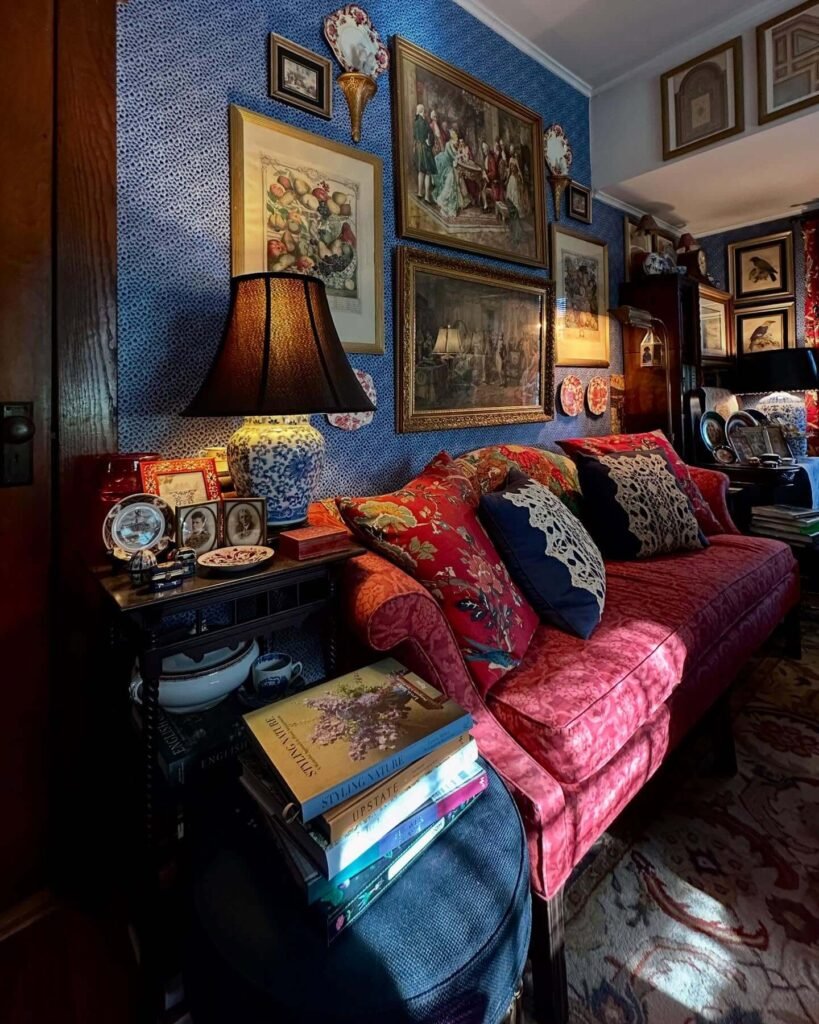 16. Maximalist Charm with Cobalt Blue and Crimson