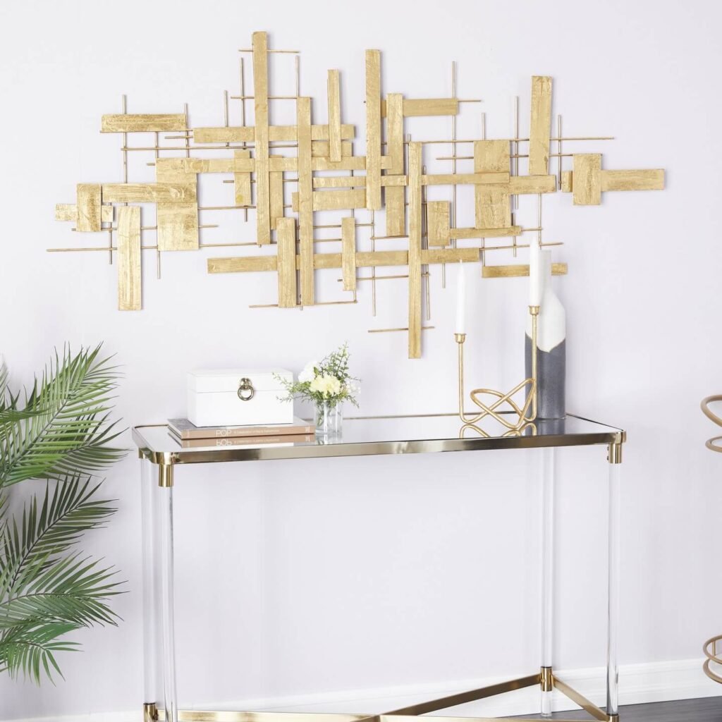 16. Go Glam with Gold Geometric Wall Sculptures