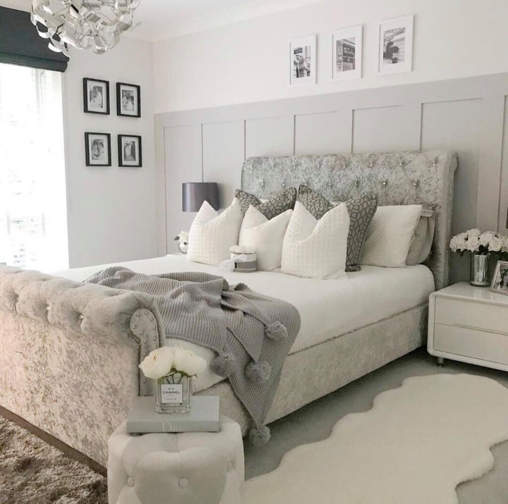 16. Soft Neutrals With Glam Gray Textures