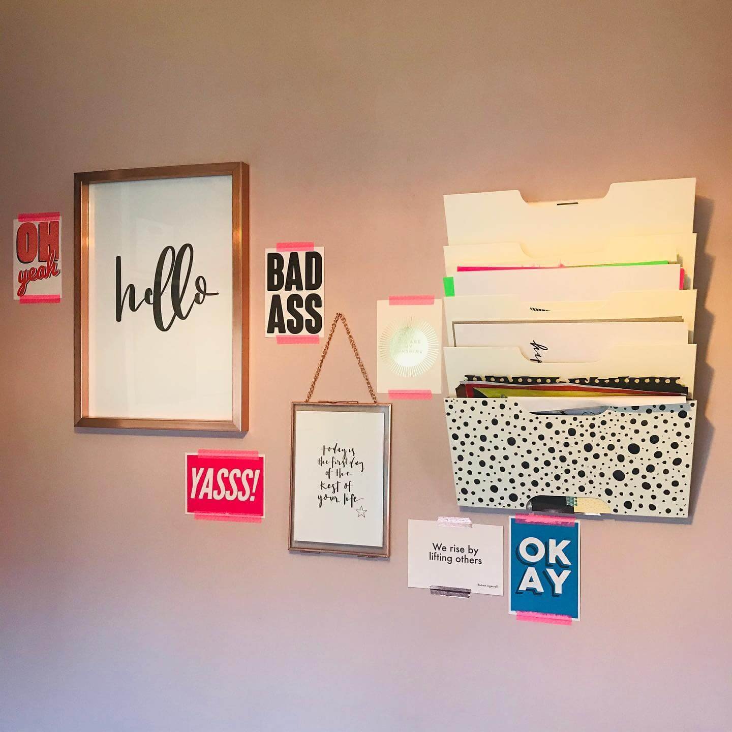 Moodboard-Inspired Wall with Office Gallery Wall