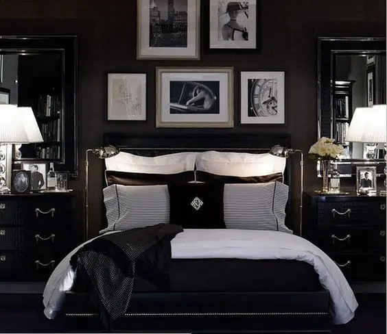 17. Timeless Black and White with Vintage Glam