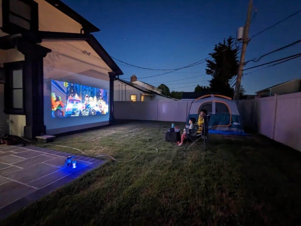 18. Backyard Movie Theater Meets Tent Sleepover