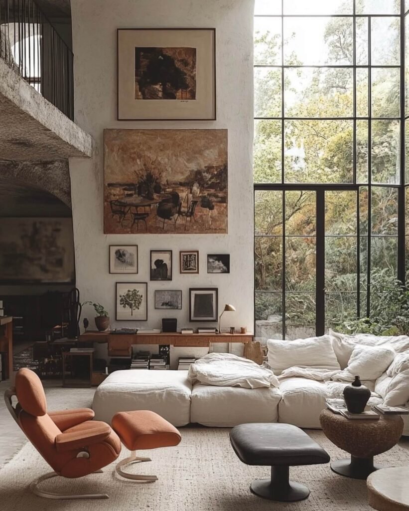 18. Industrial Loft Warmth with Artistic Personality
