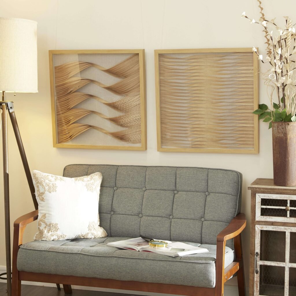 2. Add Organic Warmth with Wooden Textured Art
