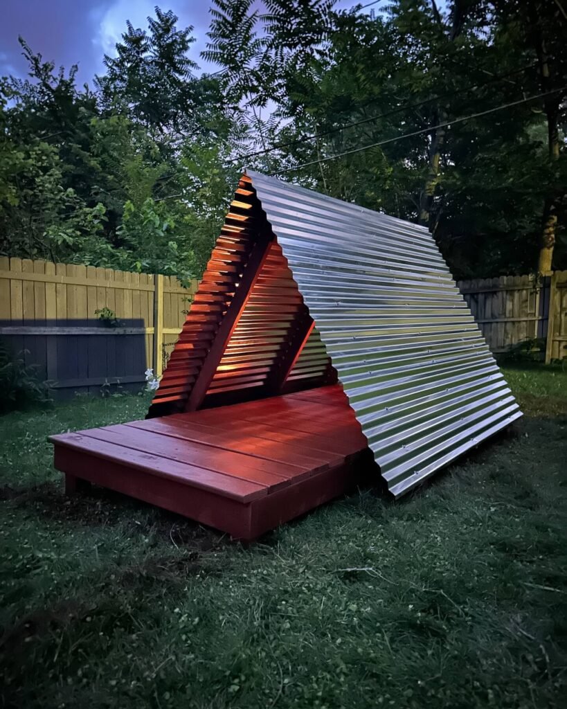 2. Build a DIY A Frame Shelter for Fort Style Fun