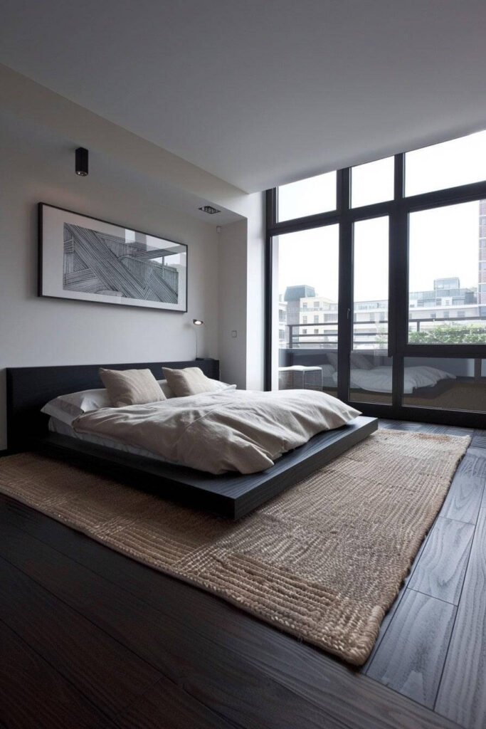Urban Minimalism Beige and Black Bedroom Ideas
