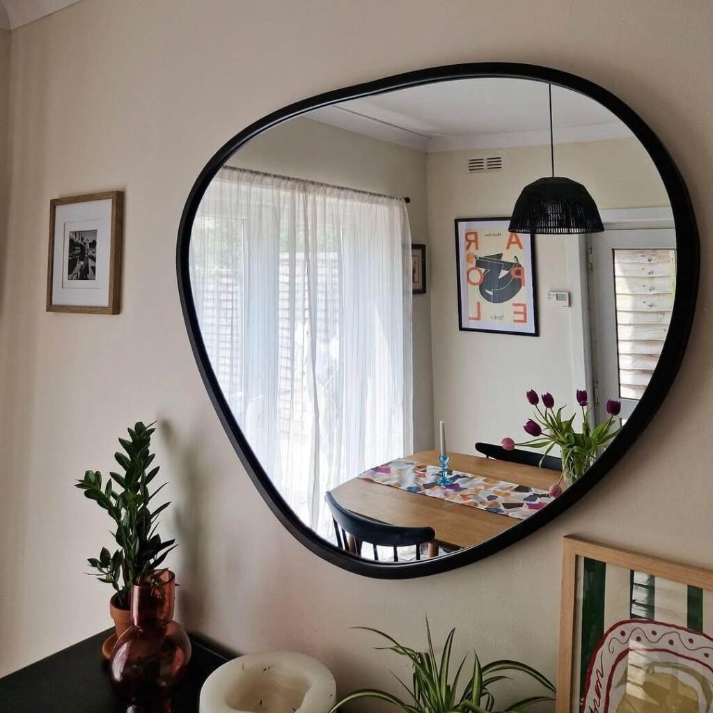 20. Asymmetrical Mirror for Mid Century Playfulness