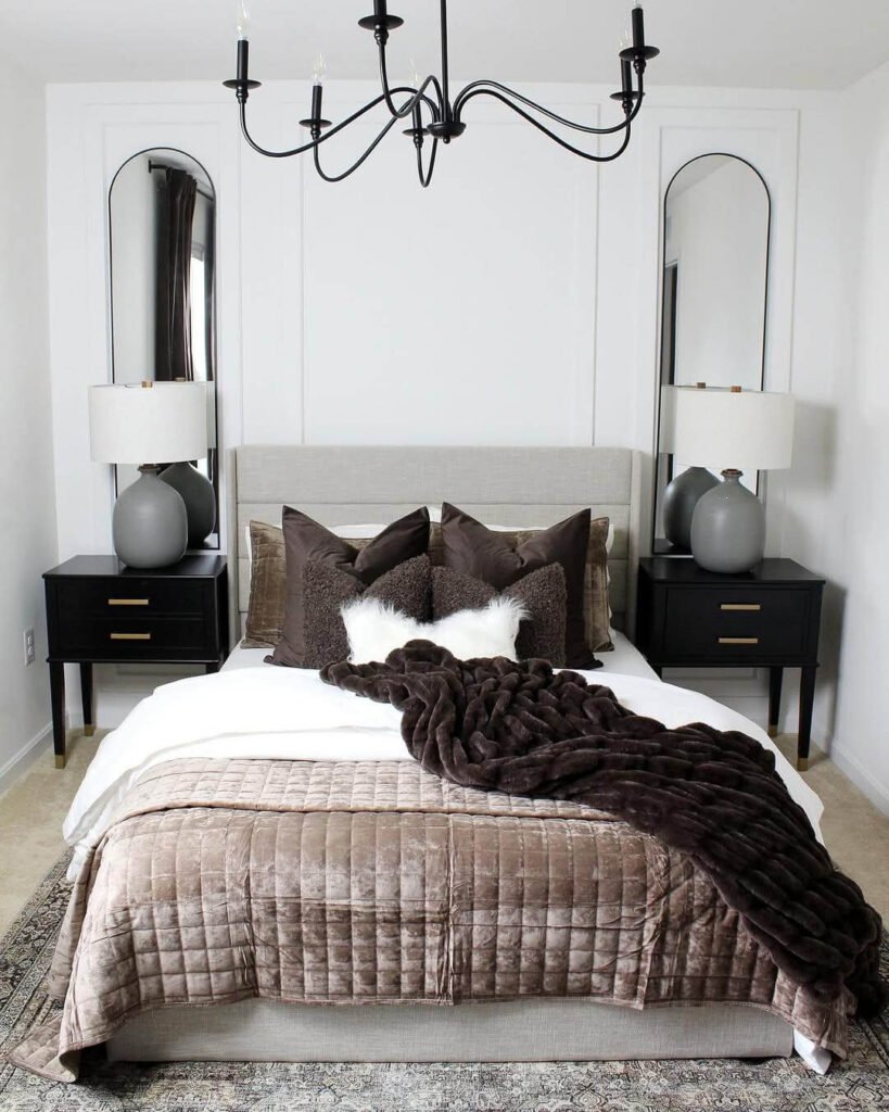 Chic Beige and Black Bedroom Ideas