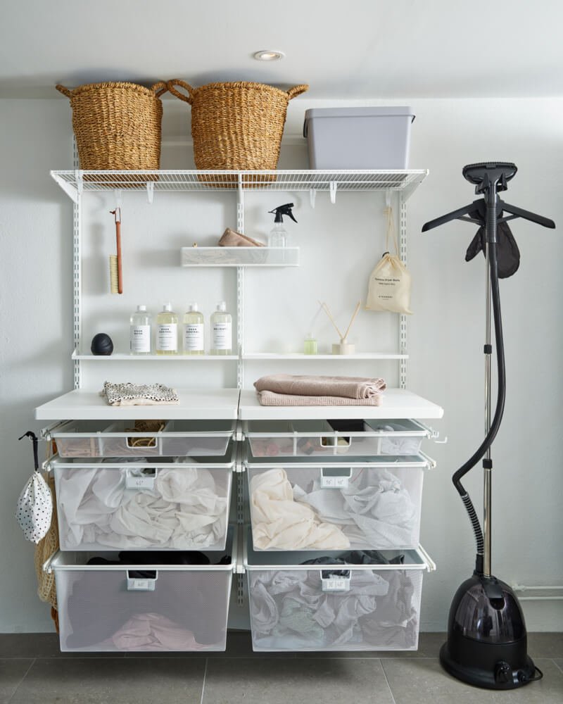 Lighting for Open Shelving Laundry Room Ideas