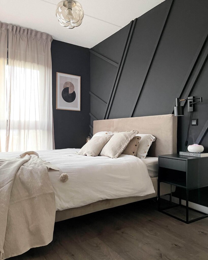 21. Modern Accent Wall With Subtle Contrast