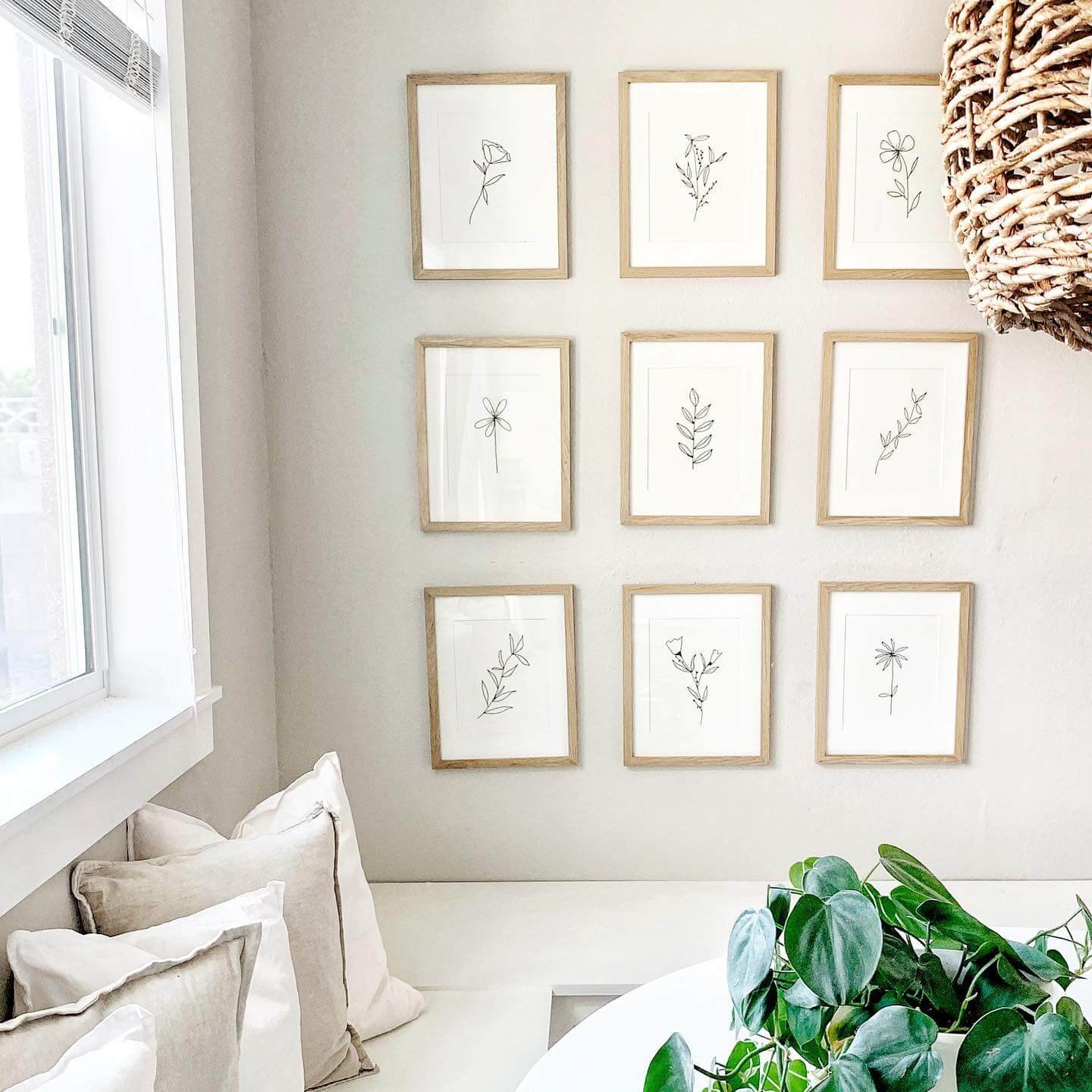 All-White Frames for Dining Room Gallery Wall