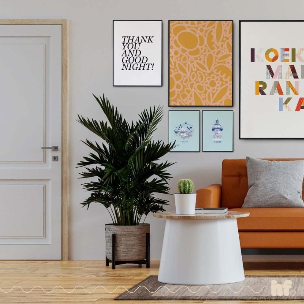 22. Color Coordinated Art for a Cohesive Theme