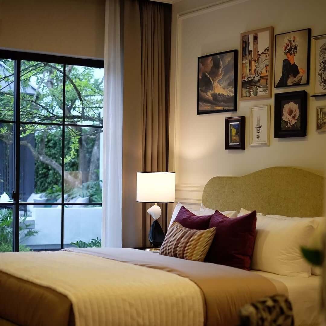 Elegant Eclecticism with Bedroom Gallery Wall